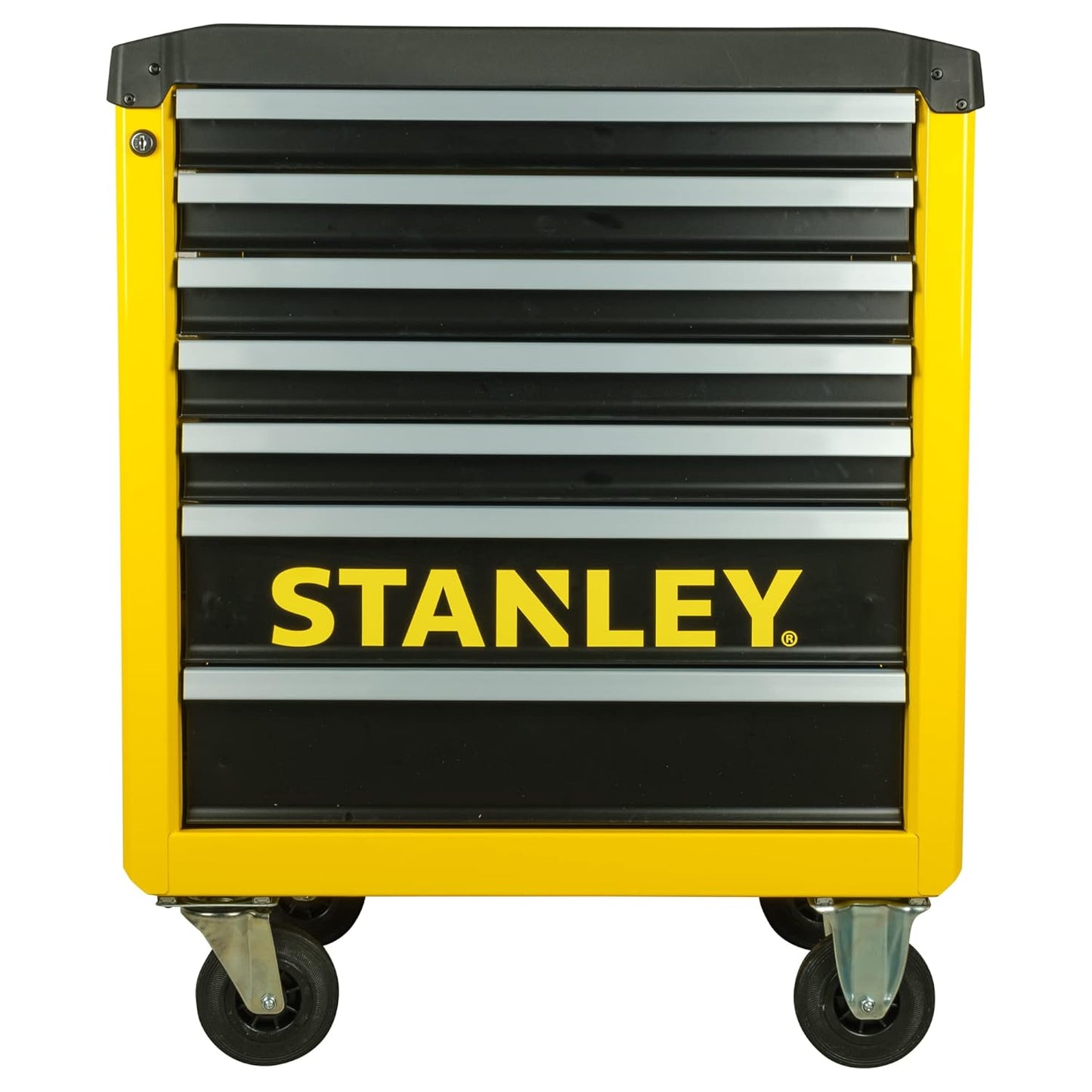 STANLEY STST74306-1 7-Drawer Cabinet, Weight 50 kg, Durable Worktop, Swivelling, Lockable Castors for Smooth Mobility, 12.5 cm Wheel Diameter, Drawer...