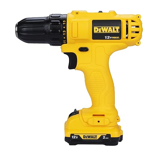 DEWALT DCD700D2 12V, 10mm XR Li ion Cordless Drill Driver with 2x2.0 Ah Batteries include