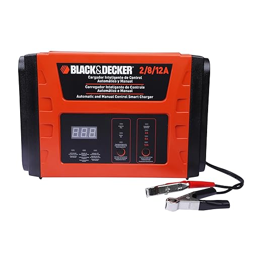 BLACK+DECKER BC12-B2 2/8/12 Amp 3 Speed Automatic Battery Charger and Manual Control