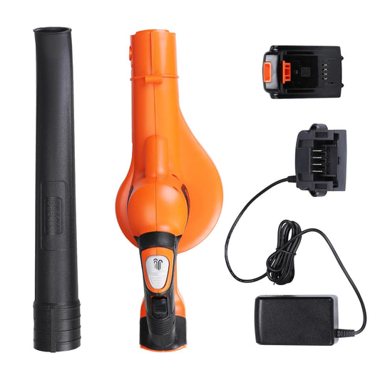 BLACK+DECKER GWC1820PCF-B1 18V Lithium-ion Cordless POWERCOMMAND™ Boost Leaf Blower, Runtime Upto 25 mins, Comes with with 1 Battery & 1 Charger, 209 km/h Blow Speed, Low Noise Design, Weight 1.7kg