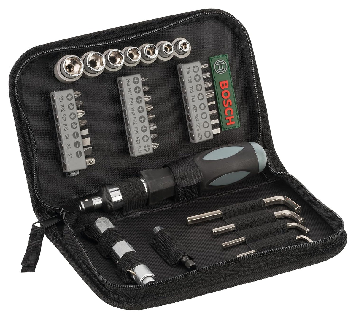 Bosch 2607019506 Screw driving and Socket Set (Multicolor, 38-Pieces)