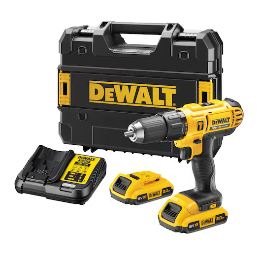 DEWALT DCD776S2 18V 13mm XR Lithium-Ion Cordless Hammer Drill Machine/Driver with 2x1.5 Ah Batteries