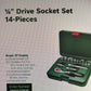 Bosch 1600A02BY0 1/4 Socket and Rachet Set 14 Pieces Green