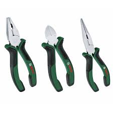 BOSCH 1600A02C0S Home and Garden 3-Piece Pliers Set