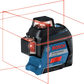 Bosch GLL 3-80 Professional Line Laser Level, 3 x 360° Red Laser Lines, 30m Range (120m with Receiver), Self-Levelling, ±0.3 mm/m Accuracy, IP54 Dust & Water Resistant, Tripod Compatible