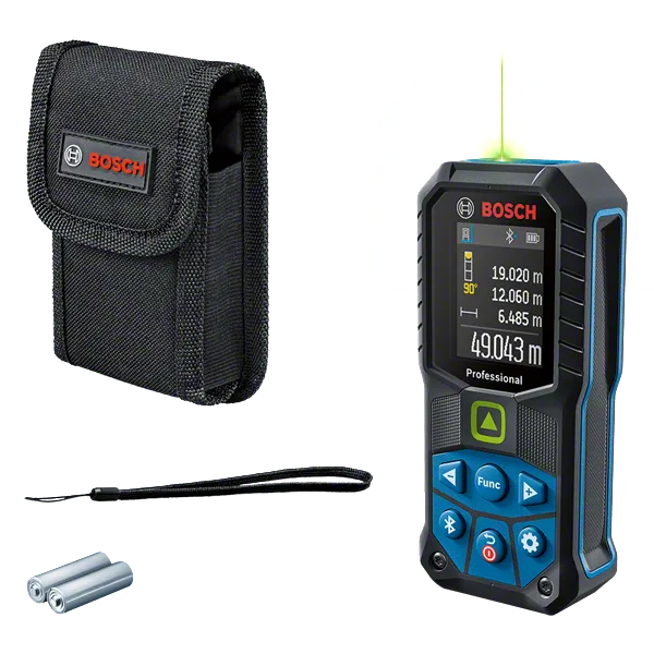 BOSCH GLM 50-27 CG Professional Laser Measure with Green Laser, 50m Range, Bluetooth Connectivity, IP65 Protection, Drop-Resistant, 1/4" Tripod Thread,