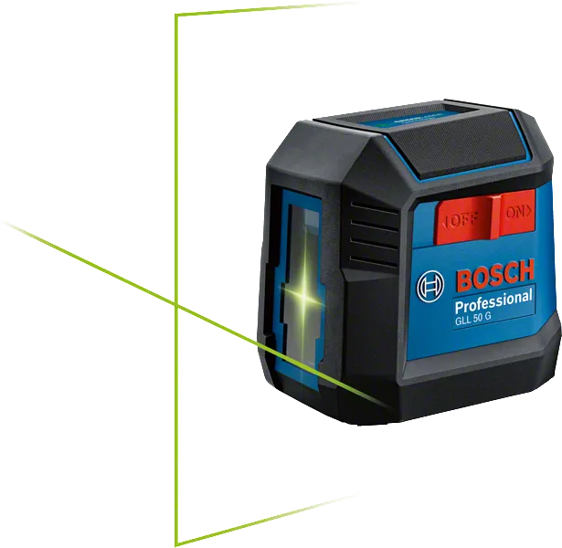 Bosch Professional GLL 50 G Line Laser - Green Laser Technology, 15m, Compact Design & IP55 Protection, Tripod Thread, 1/4", 2 x 1.5 V LR6 (AA), 3.7V Li-ion Battery, 1