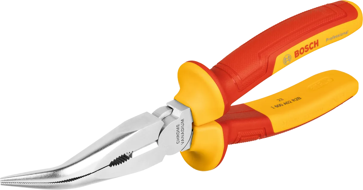 Bosch 1600A02NE4 VDE Long Nose Pliers Bent, 40° 200 mm