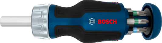 Stubby Bit Ratchet Screwdriver with Magazine, 6 pcs Bits 1 600 A03 9PW