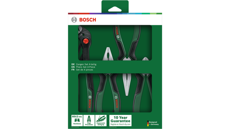 Bosch 1600A02W7K Pliers Set 4-Piece