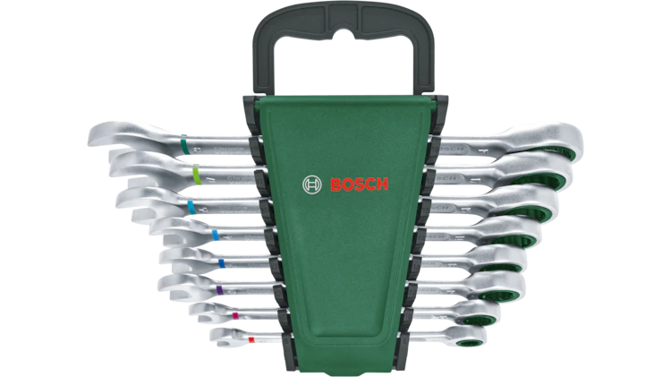Bosch 1600A027PS Ratchet Combination Wrench Set 8-Piece