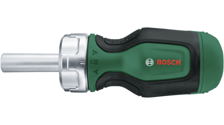 Bosch 1600A032UY Stubby Bit Ratchet Screwdriver with 6 bits