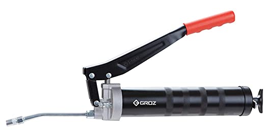 GROZ Lever Grease Gun Double Piston with 3X Output Mechanism| Ideal for Voluminous and Frequent Greasing Applications| Discharge upto 2.4 gm/stroke| Comes with 6” Steel Extension and Coupler | G2R/B