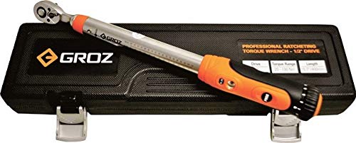 Groz 1/2 Inch Professional Ratcheting Torque Wrench, TQW/RT/1-2/340