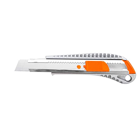 Groz KNV/S/1 Snap Off Knife with Removable Blade Snapper| Ideal for cutting plastic, rubber, wood, gaskets, cardboard, fibre etc.| Durable| Hardened Steel Blades| Ergonomic Handle