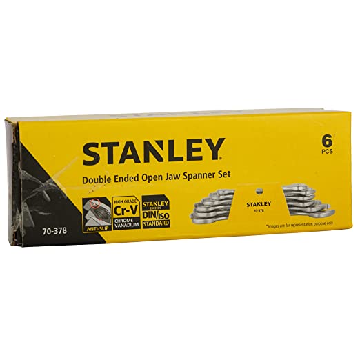 Stanley 70-378 6 PCS DOUBLE ENDED OPEN JAW SPANNER SET HAVING SIZES FROM 6X7 TO 16X17