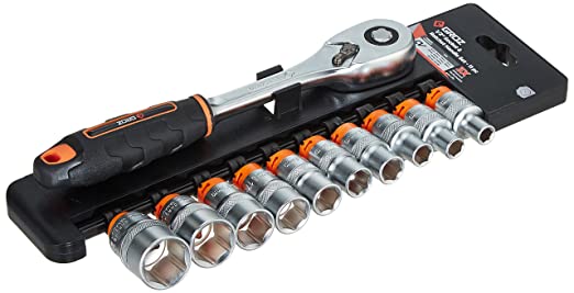 Groz KIT/SKT/H/1-2/11LH/UG Hand Socket 1/2 Inch Drive Hex 11 Pieces Socket Set