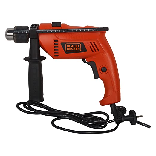 BLACK+DECKER HD555KMPR-B1 Hammer Drill Machine & Hand Tool Kit (100 pc) For Wood, Steel & Masonry, 13mm 550 Wat