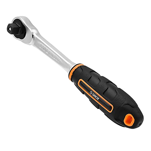 Groz RTD/SL/3-8/UG GROZ Slim Line Ratchet Handle with Quick Release Button| Ideal for quick loosening & tightening of fasteners| Slim & Lightweight| 60 Teeth Design| Reversible Lever Switch| Drive: 3/8”| RTD/SL/3-8/UG