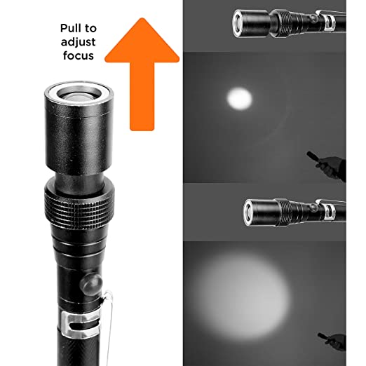 Groz LED/131 Telescopic Magnetic Pick-Up Light/Extendable Torch