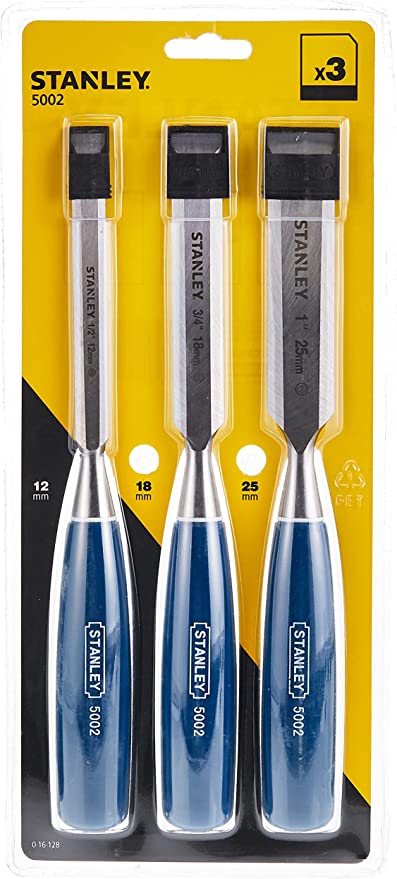 Stanley 0-16-128 3PC CHISEL SET 12 18 25MM