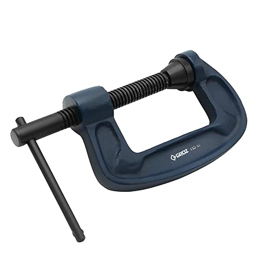 Groz GCL/13D/50 G Clamp with unbreakable body| Ideal for Variety of Metal and Woodworking Applications| Textured Powder Coated Finish| Capacity: 50 mm| Throat Depth:42 mm| Frame Proof Load:363 Kgs|