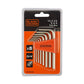 BLACK+DECKER BDHT81593 Steel Hex key Set (Orange 8-Pieces)-1.5 2 2.5 3 4 5 5.5 6 mm