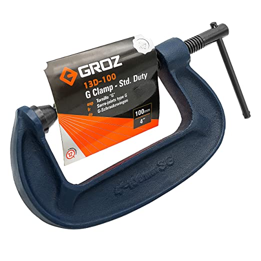 GROZ G Clamp with unbreakable body| Ideal for Variety of Metal and Woodworking Applications| Textured Powder Coated Finish| Capacity: 100 mm| Throat Depth:59 mm| Frame Proof Load:545 Kgs| GCL/13D/100