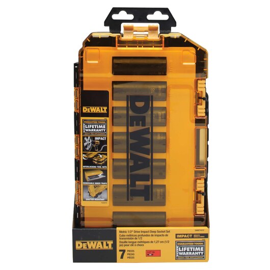 Dewalt DWMT74737-0 7PC 1/2" DEEP IMPACT SOCKET SET (17, 18, 19, 20, 21, 22, 24MM)