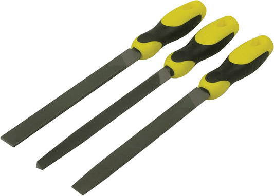 Stanley 0-22-464 8/200MM 3 PC FILE SET (8” Hand File, 2nd cut, 8” Half Round, 2nd cut, 8” 3 Square File, 2nd cut)