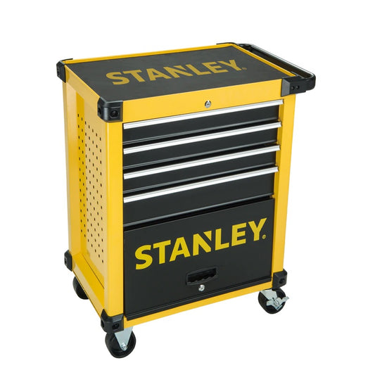 Stanley STMT1-74305 4 draw Metal trolley with cabinet - yellow