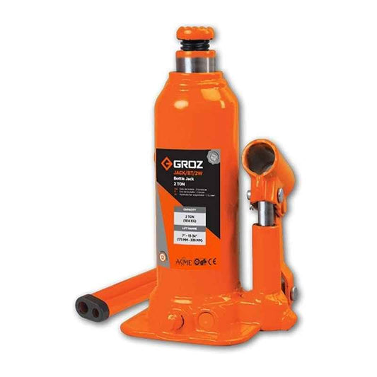 Groz 2 Ton Hydraulic Bottle Jack, JACK/BT/2W