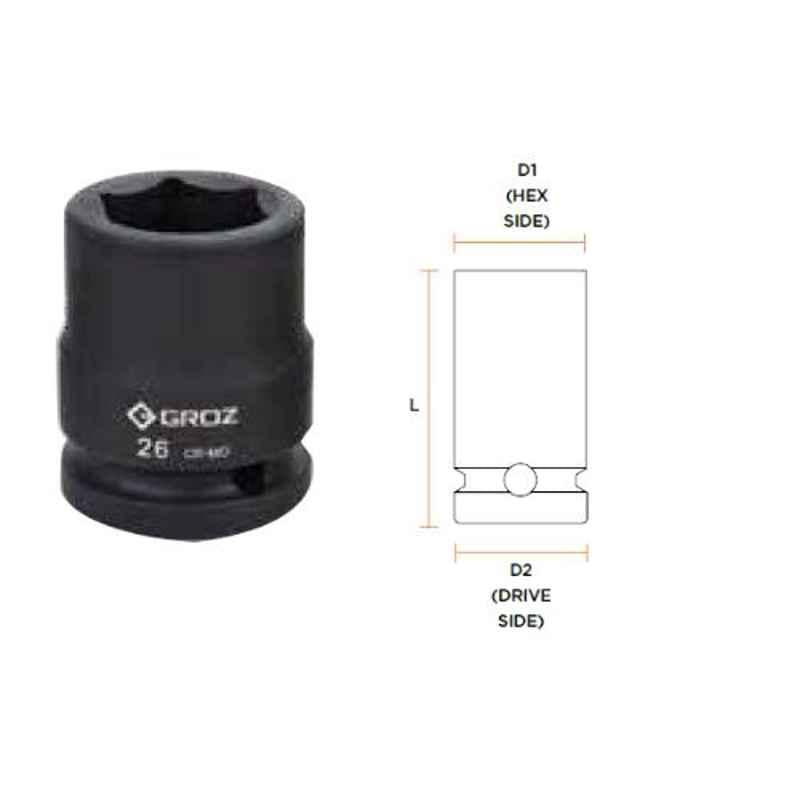 Groz ISKT/H/3-4/29 3/4" HEX IMPACT SOCKETS